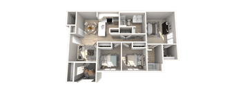 SITE Layton Apartments Three Bedroom Two Bathroom Floor Plan
