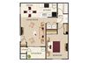 San Marino Apartments 1x1 Floor Plan