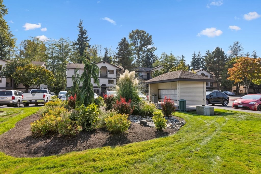 A residential area with houses and parked cars. at Saratoga, Washington, 98204