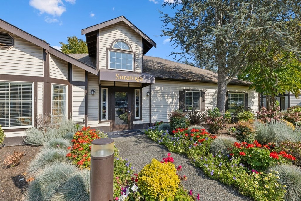 A house with a garden in front of it. at Saratoga, Washington