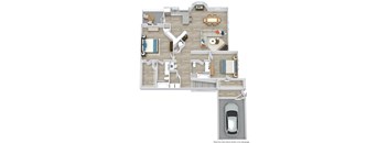 Satori Olathe Apartments in Kansas 2 Bedroom Floor Plan