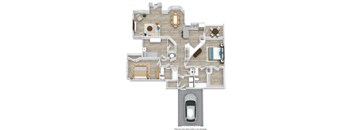 Satori Olathe Apartments in Kansas 3 Bedroom Floor Plan