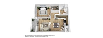 Sawtooth Flats Apartments in Post Falls, Idaho One Bedroom Floor Plan