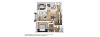 Sawtooth Flats Apartments in Post Falls, Idaho Two Bedroom Floor Plan