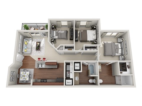 Selway Apartments Three Bedroom Two Bathroom