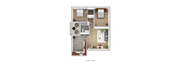 Sequoia Apartments 2 Bedroom 3D Floor Plan