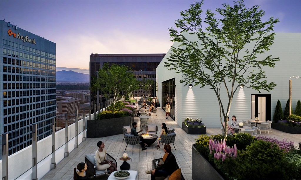 Seraph Apartments in Salt Lake City, Utah Rooftop Patio Rendering Seraph Apartments in Salt Lake City, Utah Rooftop Patio Rendering
