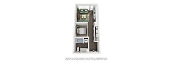 Paceline Apartments A2 Open 1x1 Floor Plan