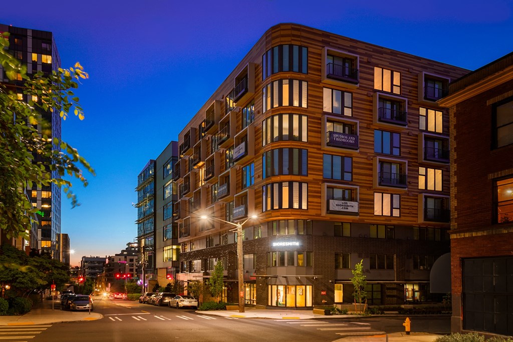 The Shoresmith Exterior Building at Night