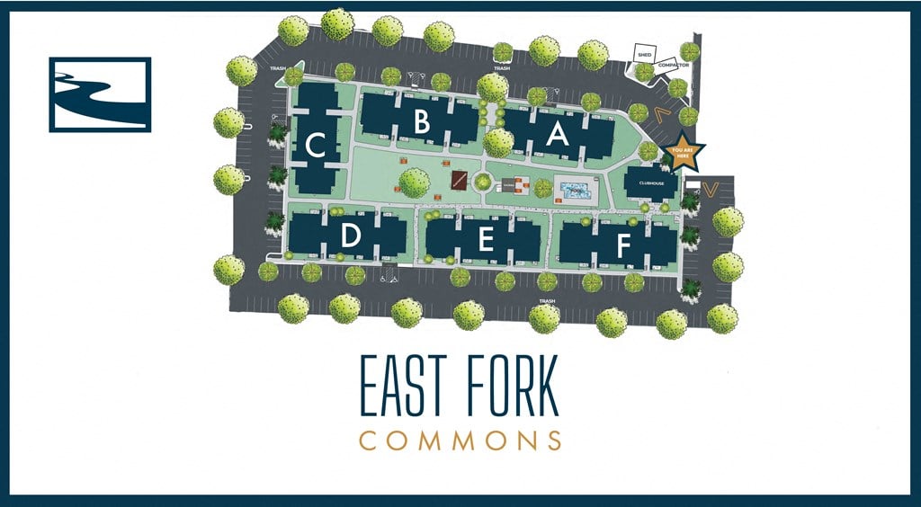 a rendering of the east fork commons site plan