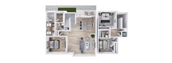 Slate at Fishers District Modern Villas and Townhomes in Fishers, Indiana Quartz Floor Plan
