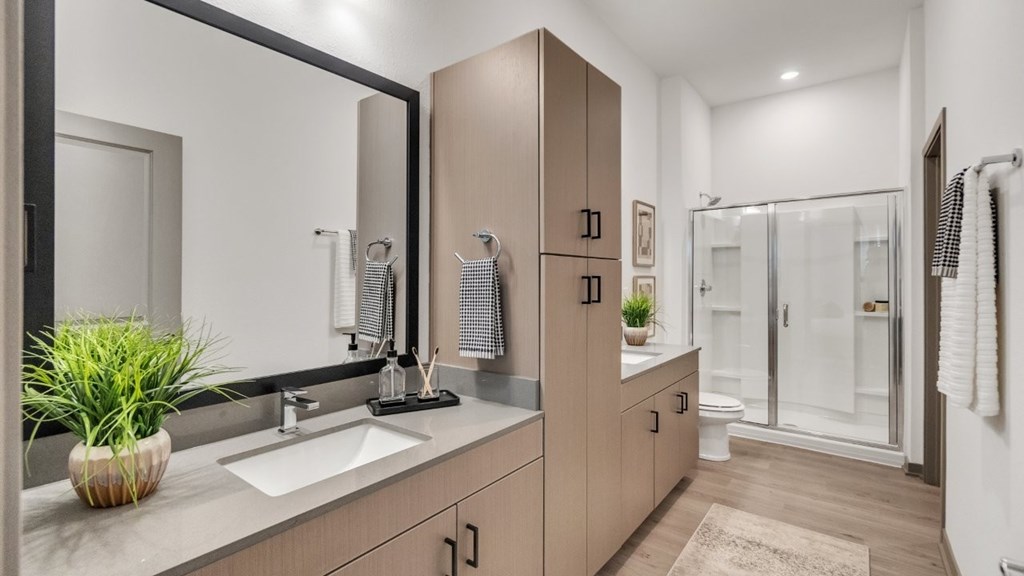 Slate at Fishers District Modern Villas and Townhomes in Fishers, Indiana Model Bathroom