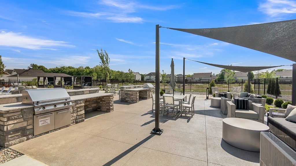 Slate at Fishers District Modern Villas and Townhomes in Fishers, Indiana Patio with BBQ