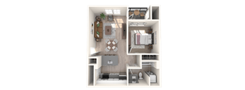 South Ridge Apartments East 1 Bed A1 Floor Plan