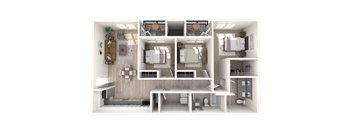 South Ridge Apartments East 3 Bed B Floor Plan