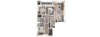 South Ridge Apartments West 3 Bed E Floor Plan