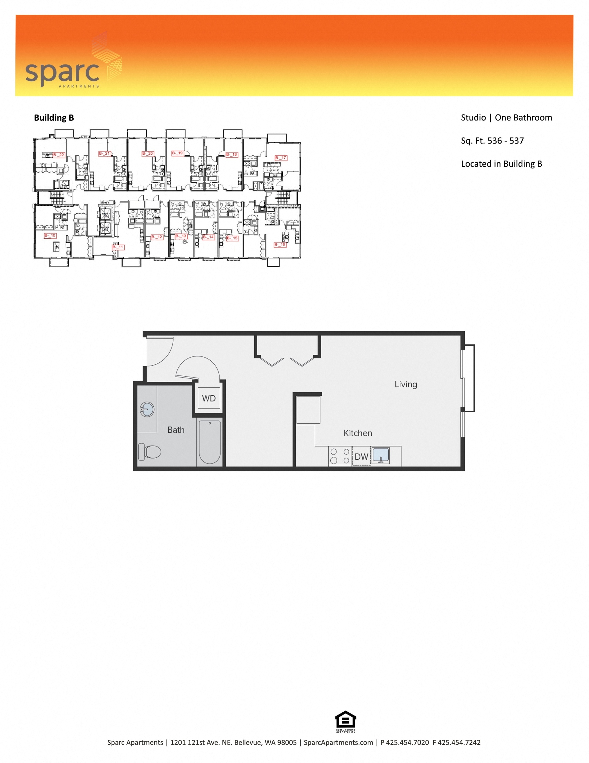 Sparc Apartments 2 Bedroom Studio Floor Plan