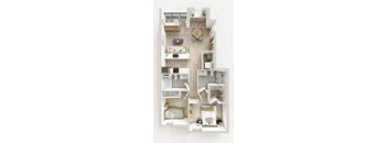 2Bed 2Bath Floor Plan at Spring Woods Apartments, Salem, OR
