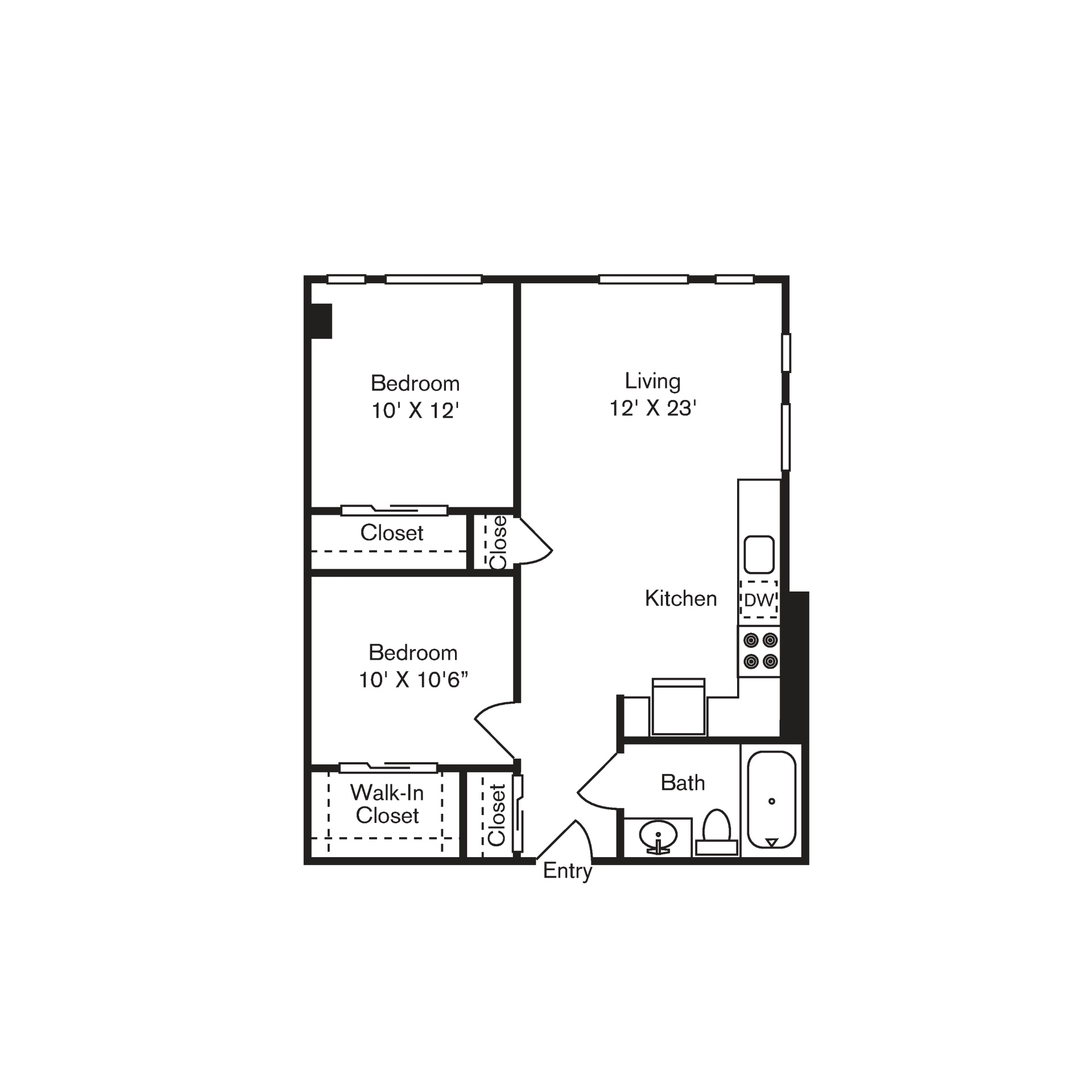 St Luke's Apartments in Seattle, Washington Two Bedroom Floor Plan