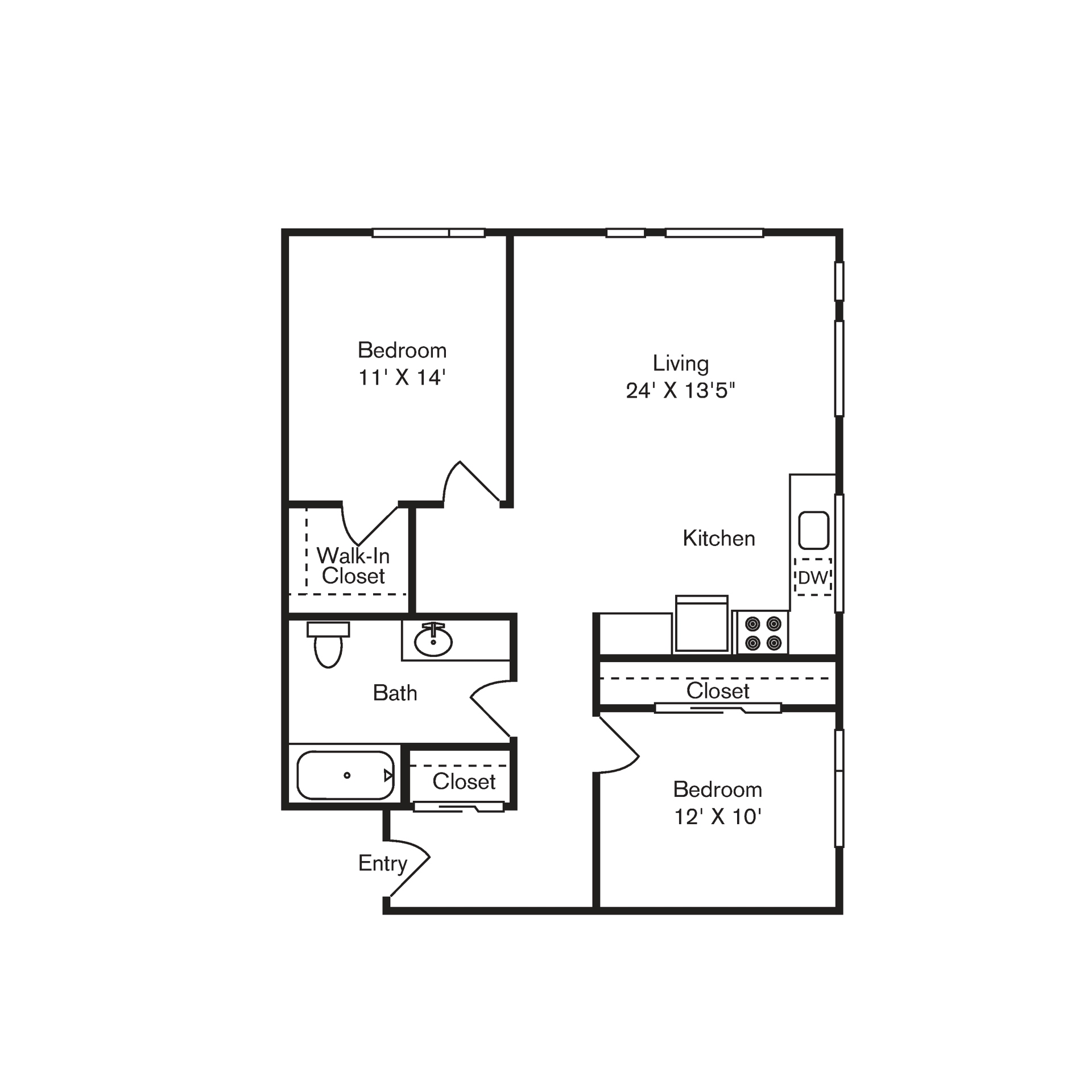 St Luke's Apartments in Seattle, Washington Two Bedroom Floor Plan
