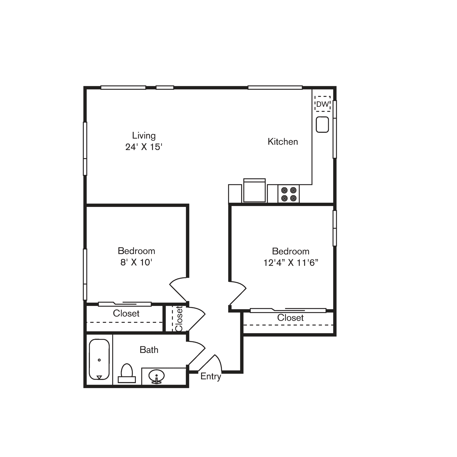 St Luke's Apartments in Seattle, Washington Two Bedroom Floor Plan
