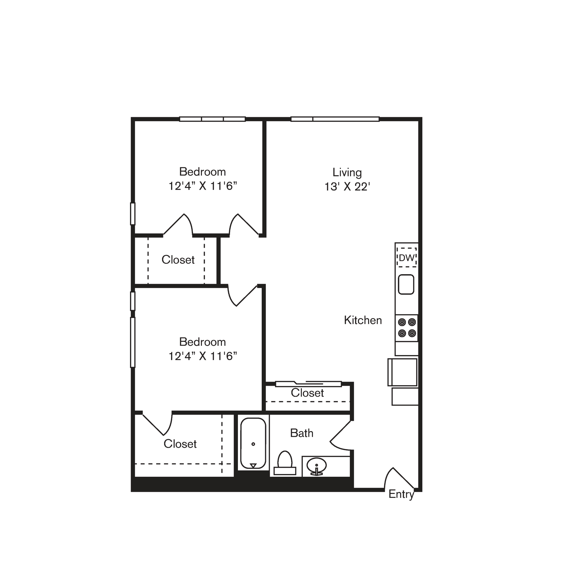 St Luke's Apartments in Seattle, Washington Two Bedroom Floor Plan