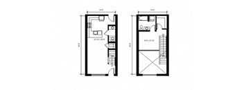Stack House Apartments in Seattle, Washington 1x1.5 Loft Floor Plan