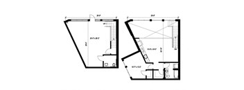 Stack House Apartments in Seattle, Washington 1x1.5 Live Work Floor Plan
