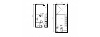 Stack House Apartments in Seattle, Washington 1x1.5 Loft Floor Plan