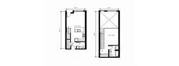 Stack House Apartments in Seattle, Washington 1x1.5 Loft Floor Plan