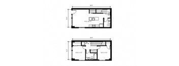 Stack House Apartments in Seattle, Washington 2x1.5 Townhome Floor Plan