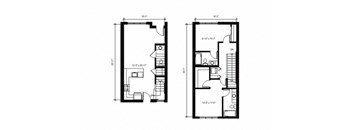 Stack House Apartments in Seattle, Washington 2x2.5 Townhome Floor Plan