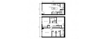 Stack House Apartments in Seattle, Washington 3x2.5 Townhome Floor Plan
