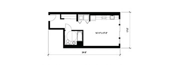 Stack House Apartments in Seattle, Washington Studio Floor Plan