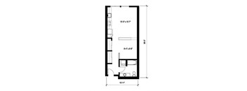 Stack House Apartments in Seattle, Washington Open 1x1 Floor Plan
