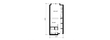 Stack House Apartments in Seattle, Washington 1x1 Floor Plan