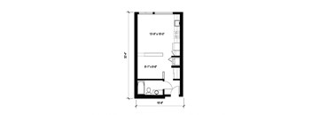 Stack House Apartments in Seattle, Washington 1x1 Floor Plan
