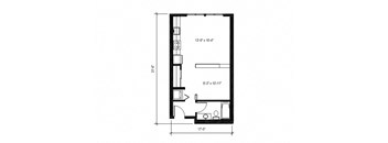 Stack House Apartments in Seattle, Washington Open 1x1 Floor Plan