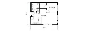 Stack House Apartments in Seattle, Washington 1x1 Floor Plan