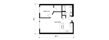 Stack House Apartments in Seattle, Washington 1x1 Floor Plan