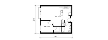 Stack House Apartments in Seattle, Washington 1x1 Floor Plan