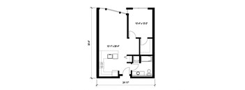 Stack House Apartments in Seattle, Washington 1x1 Floor Plan