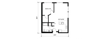 Stack House Apartments in Seattle, Washington 1x1 Floor Plan