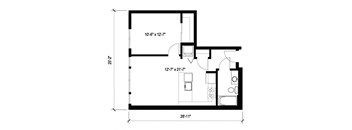 Stack House Apartments in Seattle, Washington 1x1 Floor Plan