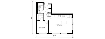 Stack House Apartments in Seattle, Washington 1x1 Floor Plan
