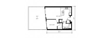 Stack House Apartments in Seattle, Washington 1x1 Floor Plan