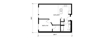 Stack House Apartments in Seattle, Washington 1x1 Floor Plan