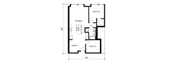 Stack House Apartments in Seattle, Washington 1x1 Floor Plan