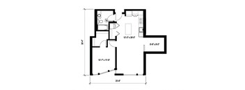 Stack House Apartments in Seattle, Washington 1x1 Floor Plan