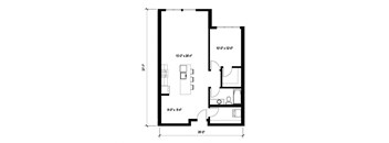 Stack House Apartments in Seattle, Washington 1x1 Floor Plan